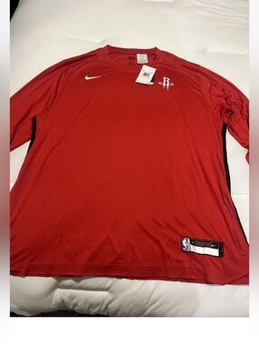 Houston Rockets Shooting Warm Up Shirt Authentic Nike Long Sleeve XLT, 3XLT
